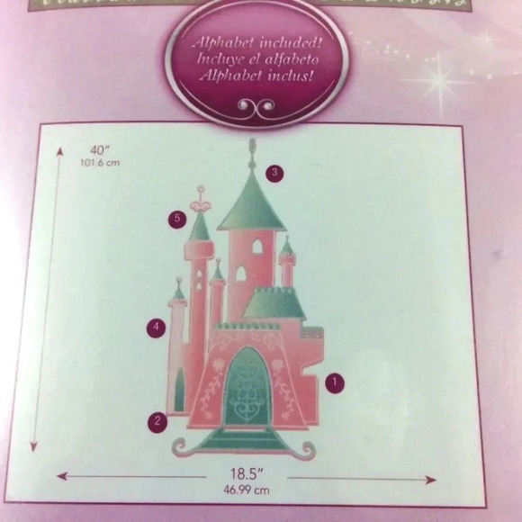 Disney  Princess Castle Mural Peel Stick Giant Wall - Picture 5 of 7